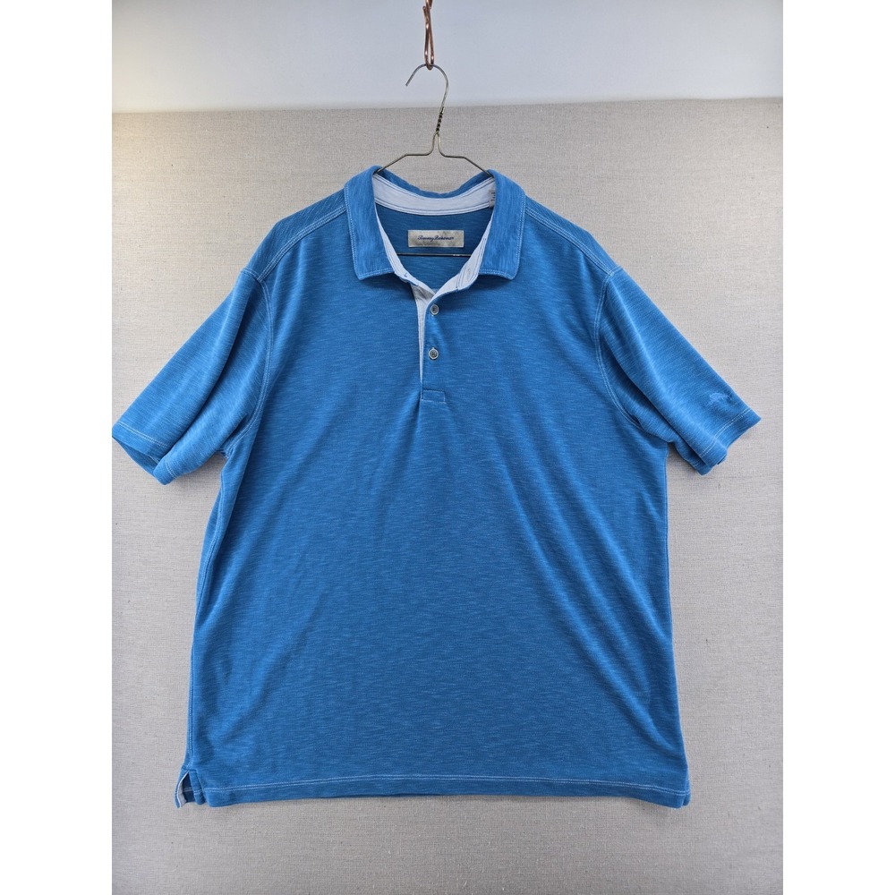 Tommy Bahama Polo Shirt Adult XL Blue Casual Modal Blend Mens Performance